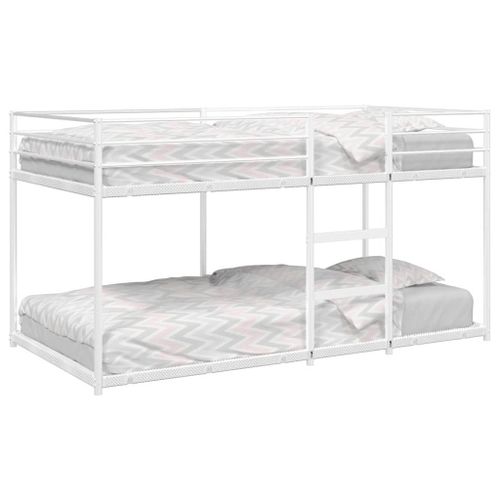 Vidaxl Lit Superposé Sans Matelas Blanc 100x200 Cm Acier
