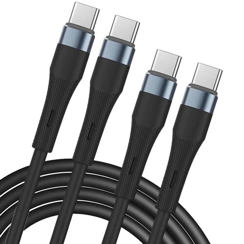 2x Câble USB-C vers USB-C Charge Rapide 60W pour Samsung Galaxy S25, S25 Plus, S25 Ultra, S24, S23 FE, S22, S21 - Noir 1M - E.F.Connection