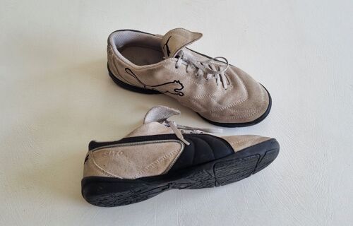 Baskets Puma Pointure 37 Gris Et Noir À Lacets Cuir Suédine