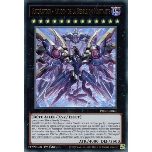 Yu Gi Oh Phni Fr045 Raidraptor Faucon De La Rébellion Montante Ultra Rare