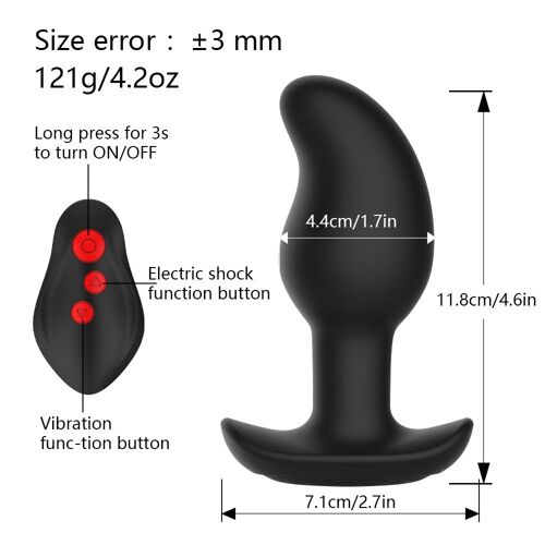 Jouet Anal À Choc Électrique Pour Hommes Femmes Masseur De La Prostate Vibrant Butt Plug Plug Anal À Distance Sans Fil Gode Vibrateur Sex Toys - Vibromasseur Électrique C