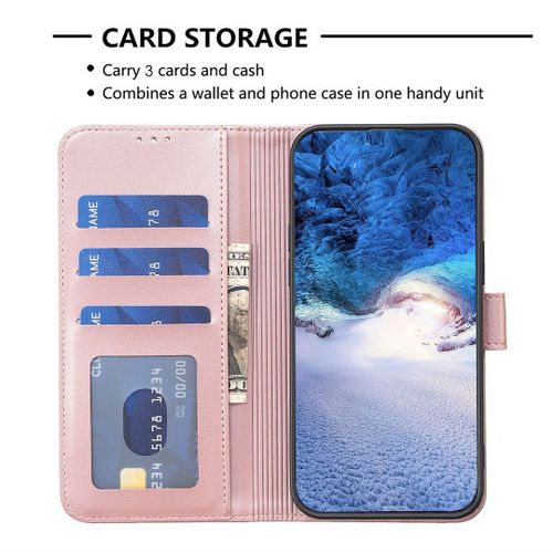 Saturcase Coque Pour Oppo A96 5g / Reno 7z 5g, Belle Trèfle Pu Cuir Magnétique Flip Portefeuille Support Porte-Carte Protecteur Housse Étui Pour Oppo A96 5g / Reno 7z 5g (Xy-Pink)