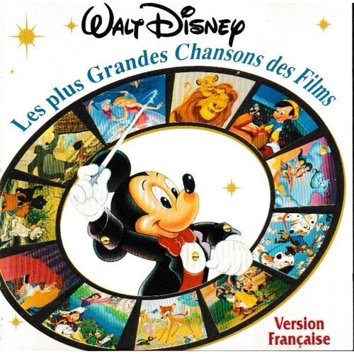 Walt Disney Les Plus Grandes Chansons Des Films Version Française Cd De 20 Titres (P) 1995 The Walt Disney Company © Walt Disney Records Distribution Sony Music Made In France By Mpo Cd «1ère Edition»