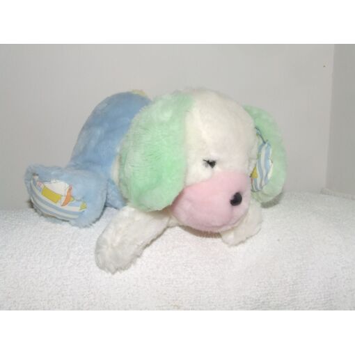 Doudou Lilliputiens – Chien Collector Bleu Pétale – Blanc/marron/vert – Occasion