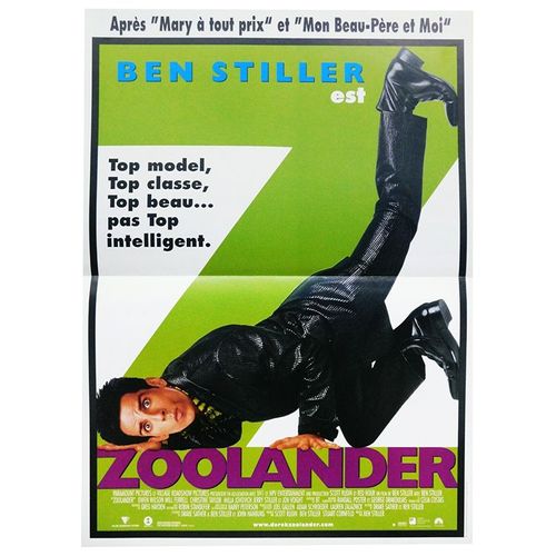 Zoolander - Véritable Affiche De Cinéma Pliée - Format 40x60 Cm - De Et Avec Ben Stiller, Owen Wilson, Will Ferrell, Milla Jovovich, David Duchovny - 2001