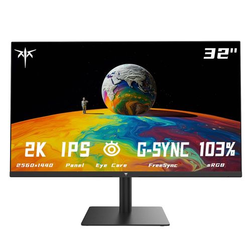 Moniteur de jeu KTC H32T13 - 32" -  écran IPS 2560*1440 16:9, taux de rafraîchissement de 100 Hz, FreeSync et G-Sync, rapport de contraste de 1000:1, faible lumière bleue et sans scintillement