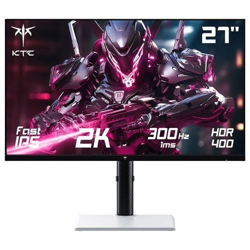 KTC H27E6 - 27" - Moniteur de jeu, écran IPS rapide QHD 2560 x 1440, taux de rafraîchissement de 300 Hz, HDR 400, temps de réponse de 1 ms, FreeSync et G-Sync, 144 % sRGB, montable VESA