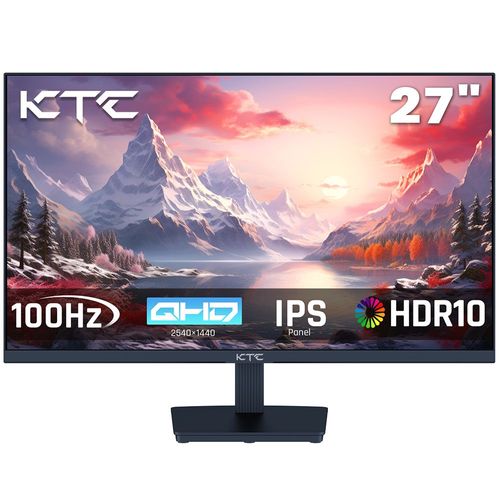 KTC H27T27 - 27" - Moniteur de jeu , écran IPS QHD 2560 x 1440, taux de rafraîchissement de 100 Hz, HDR10, temps de réponse de 1 ms, Adaptive-Sync, faible lumière bleue et sans scintillement