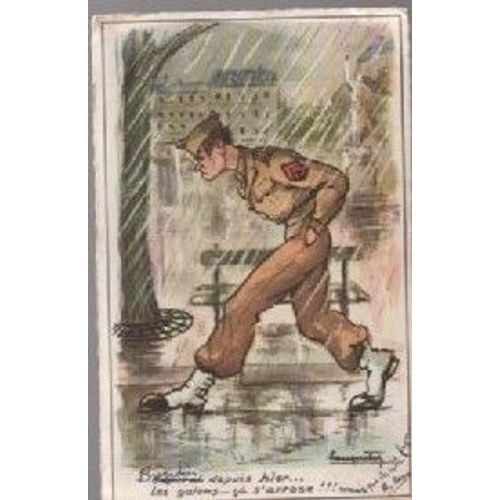 Carte Postale Ancienne Annee 1959 Theme Humour Militaire -