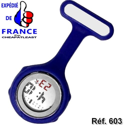 Montre D'infirmière Digital Multifonction: Alarme Chronomètre Date Snooze Affichage Lcd Broche Silicone Bleu Poche Fourniture Hopital Personnel Hospitalier Sage-Femme Aide Soignante Médecin Pédiatre