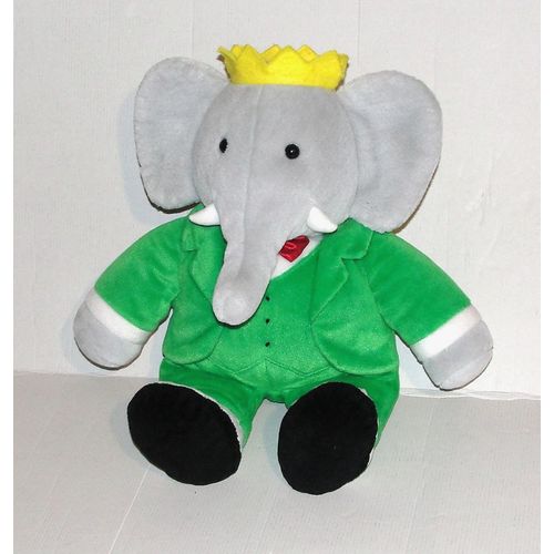 peluche babar assis lansay grand doudou éléphant ideal