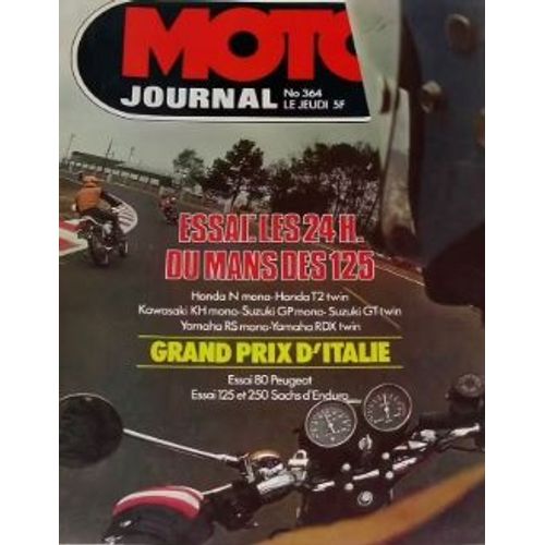 Moto Journal 364 De 1978 Honda 125n,125 T2,Kawasaki Kh125,Suzuki 125 Gp,Gt125,Yamaha 125 Rs,125 Rdx,Peugeot Sx8t,Sachs Gs250