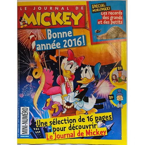 Le Journal De Mickey N° 3316 Bis, Mini-Numero 16 Pages Janvier 2016