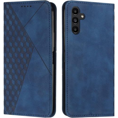 Kal-Coque Pour Samsung Galaxy A24 4g, Premium Flip Housse Étui Protection Rabat Clapet Portefeuille Phone Cover Magnétique [Porte Cartes] Antichoc Béquille Cover (Bleu)