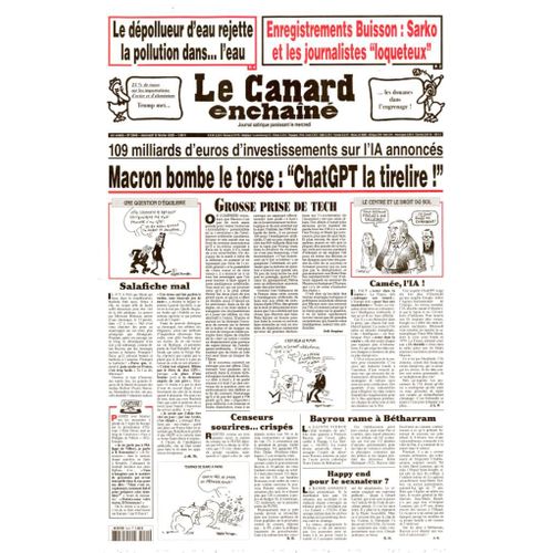 Le Canard Enchainé N° 5440 : "Macron Bombe Le Torse : Chatgpt La Tirelire !"