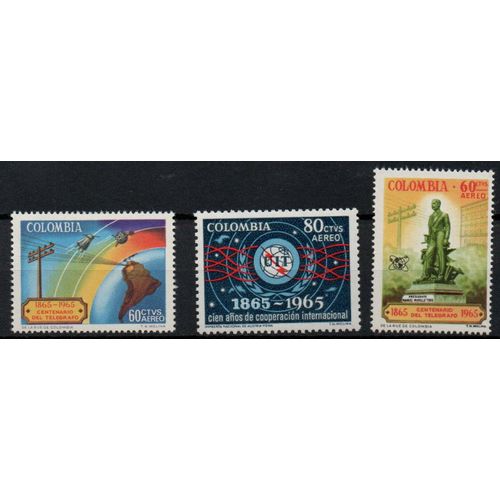Colombie Timbres Union Internationale Des Télécommunications 1965