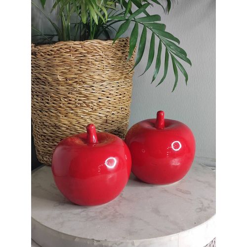 Décoration pomme rouge céramique