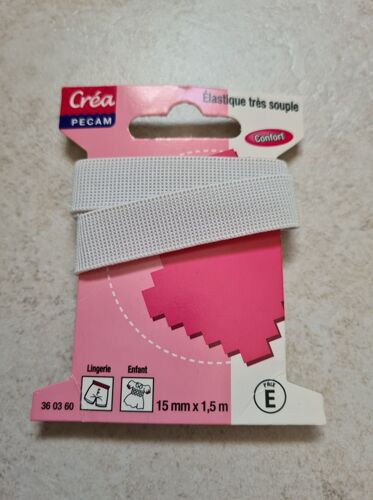 Elastique très souple 15 mm x 1,5 m