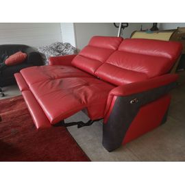 Canapé Relax Électrique En Cuir Rouge
