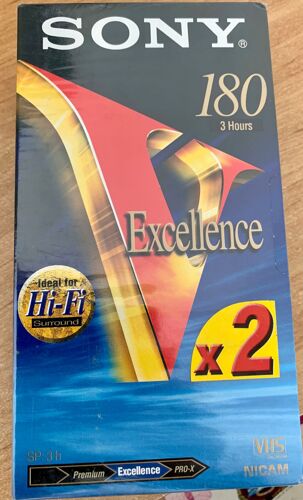 Sony 2 Cassettes VHS Excellence 180