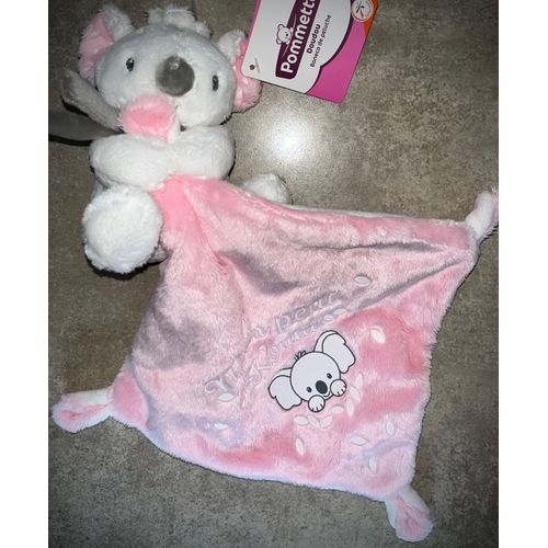 Doudou Mon Petit Koala Rose Mouchoir Bébé Peluche Naissance 