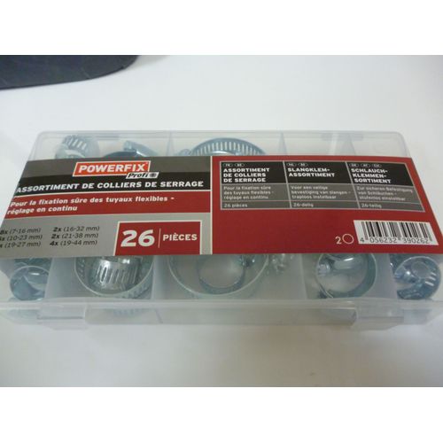 assortiment de 26 colliers de serrage