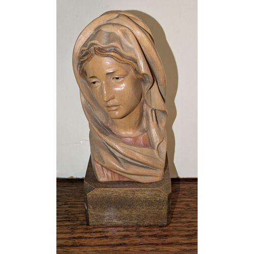 Buste Vierge / Madone en bois sculpté