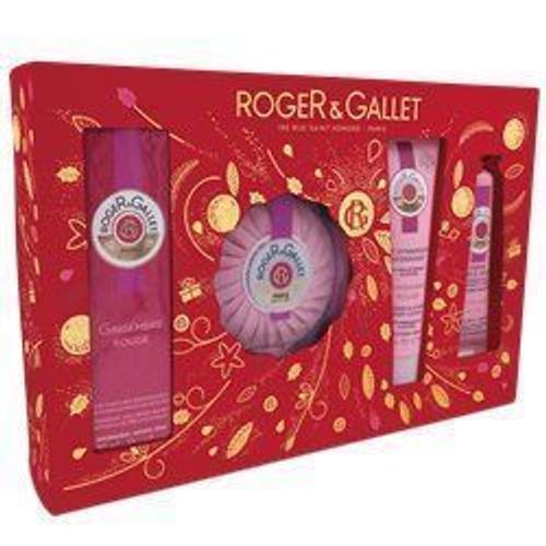 Roger & Gallet Coffret Gingembre Rouge Eau Fraîche Bienfaisante 30 Ml + Savon Parfumé 100 G + Lait Pour Corps 50 Ml + Crème Pour Mains 30 Ml 