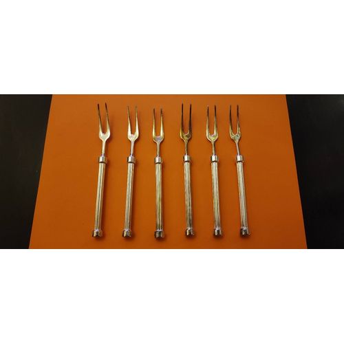 6 Fourchettes À Gâteaux Argentées