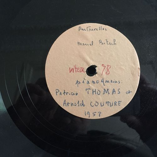 Acétate, Disques Pyral 78 T. Pastourelles, Marcel Bitsch, Piano À Quatre Mains, Patricia Thomas Et Arnold Couture. Prélude De Bach, Mélodie Bella Bartok(Micro Cosmos). Juin 1958.