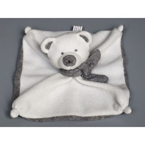 Doudou Ours Plat Blanc Gris Écharpe Sergei Socks Auchan