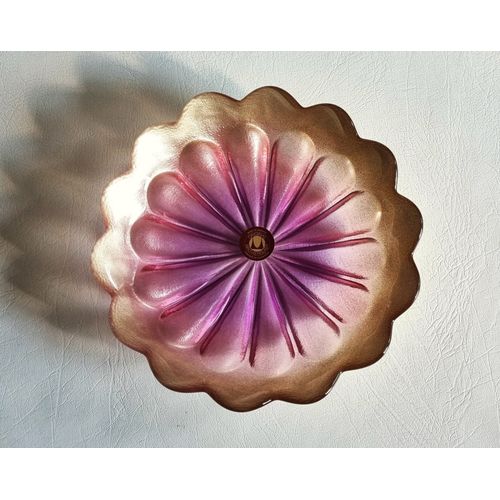Coupelle Waltherglas Tons Violet Et Doré Irisés Verre État Neuf Pièce Rare