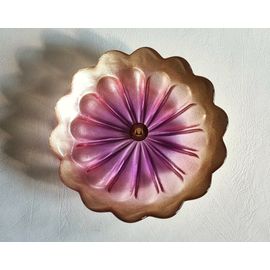 Coupelle Waltherglas Tons Violet Et Doré Irisés Verre Pièce Rare