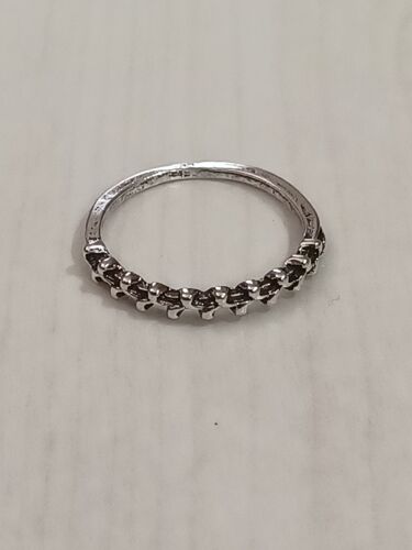 Bague Métal Argenté,Plante,Taille 16.56 Mm