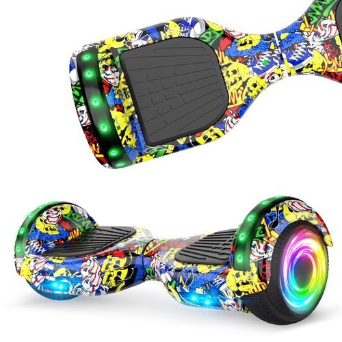 Hoverboard 6,5 Pouces Moteur Puissant, Bluetooth + Lumière Led, Idéal Pour Enfant Et Ados, Batterie 18v/2.6ah, Graffiti - Sisigad