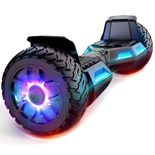 Hoverboard 8,5 Pouces Tout Terrain, Moteur Puissant, Bluetooth + Lumière Led, Idéal Pour Enfant Et Ados, Batterie 18v/5.2ah, Autonomie 8-15km, Noir - Sisigad