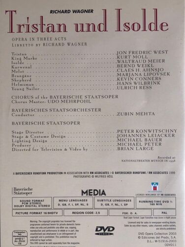 Dvd Opéra Tristan Und Isolde Wagner