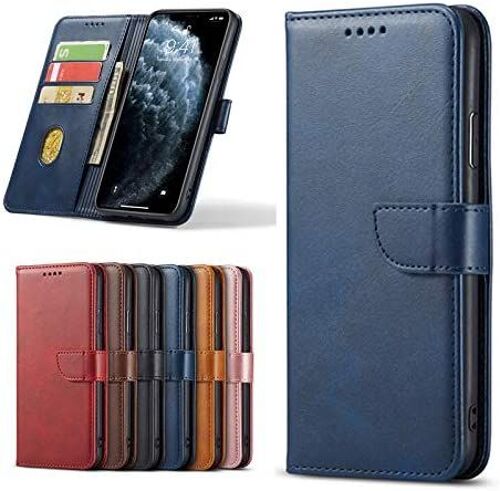 Coque Pour Iphone 12,Housse En Cuir Pu Pochette Portefeuille Magnétique Etui De Protection,Antichoc Étui À Rabat Pochette Pour Iphone 12,Bleu