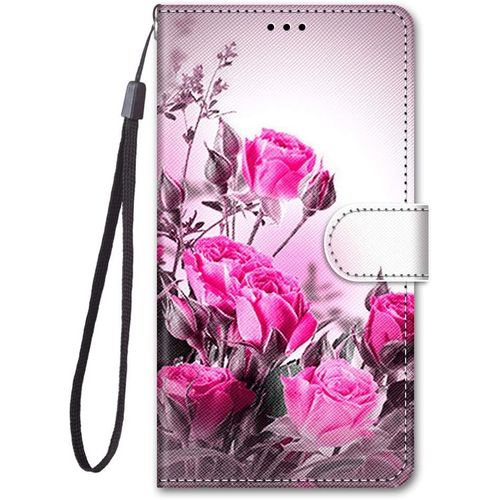 Cuir Coque Pour Huawei P40 Pro/P40 Pro +/Plus Antichoc Avec Support Clapet Design Silicone Animal Motif Dr?Le Etui Bumper 360 Kickstand Case Cover Housse Fille Femme Homme Portefeuille - Fleur