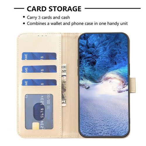 Saturcase Coque Pour Oppo A96 A76 A36 4g, Belle Trèfle Pu Cuir Magnétique Flip Portefeuille Support Porte-Carte Protecteur Housse Étui Pour Oppo A96 A76 A36 4g (Xy-Or)