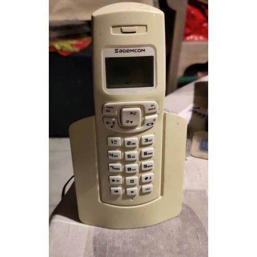 Téléphone sans fil fixe SagemCom D182 white numérique avec ID d'appelant DECT GAP interphone mains libres écran LCD