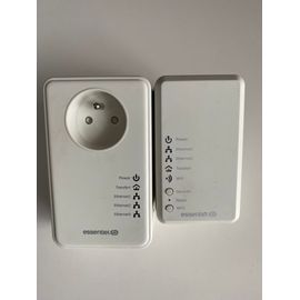 Pack de 2 CPL Essentiel B: Un CPL WiFi 500Mb Gigogne avec 2 Ports Ethernet: ETH1 & ETH2/Modem Connexion par WPS/WiFi/Câble Réseau et un CPL 500 Mb 3 Ports