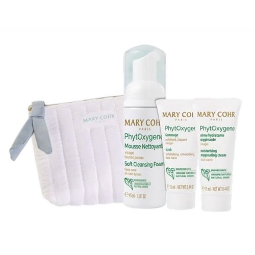 Mary Cohr - Trousse Phytoxygene - Gommage 15ml Crème Hydratante 15ml Et Mousse Nettoyante 45ml 