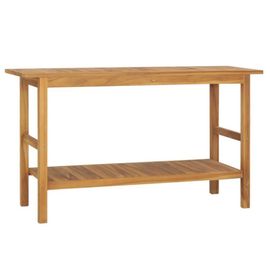 Vidaxl Meuble De Salle De Bain Bois De Teck Solide 132x45x75 Cm