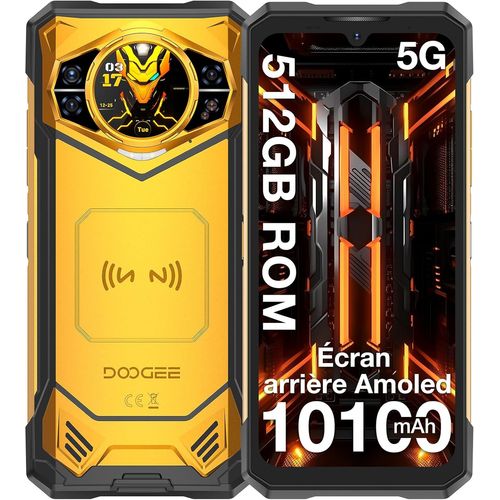 DOOGEE S200 X 2025 5G Telephone Portable Incassable 32GB+512GB/TF 2TB 10100mAh/33W 100MP+20MP Android 14 smartphone Incassable 6.72?+120Hz WiFi6/NFC, Orange