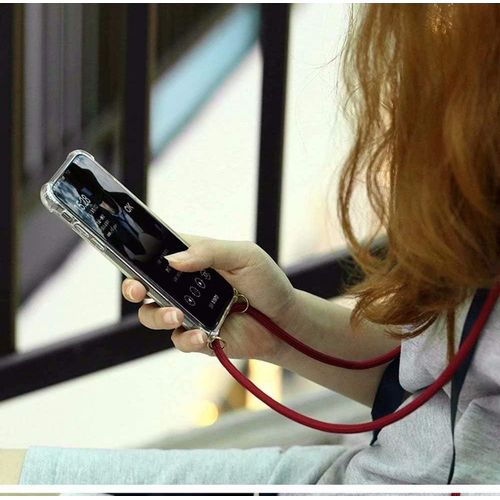 Coque Compatible Avec Huawei Y6 2018/Honor 7a,Coque Avec Cordon,Etui De Protection En Silicone Avec Collier Case Portable Cover,Gris