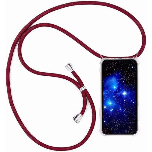 Coque Compatible Avec Huawei Y6 2018/Honor 7a,Coque Avec Cordon,¿¿Tui De Protection En Silicone Avec Collier Case Portable Cover,Rouge