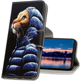 KAL-Coque Pour Xiaomi Redmi Note 10 5G, Coque En Cuir Xiaomi Poco M3 Pro 5G, Motif Coloré Imprimé Housse Pour Xiaomi Redmi Note 10 5G / Xiaomi Poco M3 Pro 5G. Xc1 Cool Cat