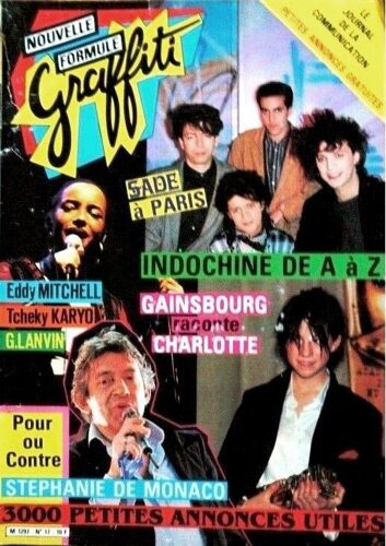 Graffiti 17 1986 Indochine/Sade/Mitchell/Cock Robin/Gilbert Montagne/Stephanie De Monaco/Serge Reggiani/Jj Lafon/Sandra/Tcheky Karyo/Gerard Lanvin Villeret/Gainsbourg