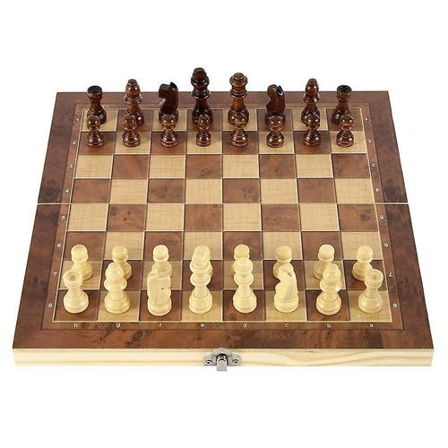 Jeu D'échecs En Bois Fait Main De 9,4 Pouces Avec Planche Pliante - Ensemble Portable